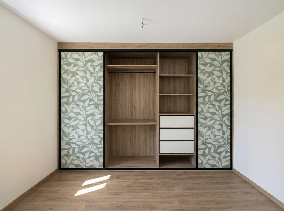 Dressing moderne ouvert avec système d'organisation modulaire intégré